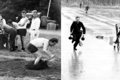Sportliche Wettkämpfe in der SKA-Abteilung,  Weitsprung    Kampf um Sekunden auf der selbst errichteten Hindernisbahn   Bild: Kurt Stippkugel